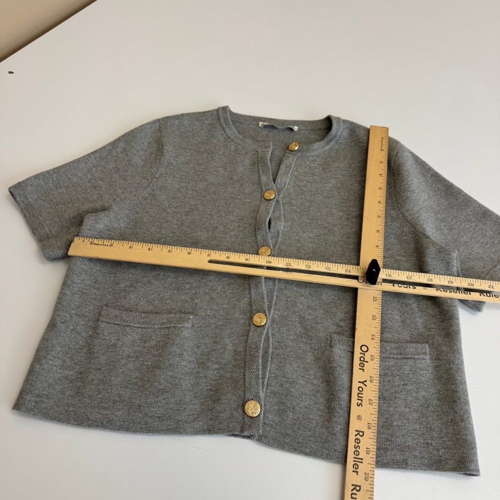 Abercrombie & Fitch Cardigan Womens Medium Gray Luxeloft Preppy Old Money - Picture 6 of 9